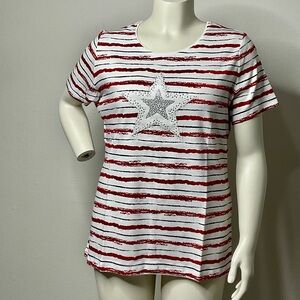 Karen Scott Woman Star Embellished T-shirt sz 1X NWT